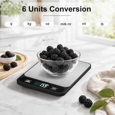 10kg Kitchen Digital Scale, High Precision Household Electronic Scale, 5kg Baking Scale, Stainless Steel Surface, Gram Measurement, Small Platform Scale, Digital Display Electronic Scale