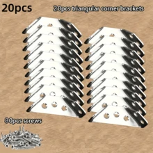 50/100pcs Rust-Proof Galvanized Iron Corner Bracket Set, Three-Sided Fixed Universal Support Bracket, Suitable For Wooden Furniture, Bookshelves, Drawers, Cabinets, Tables And Chairs. - A - View 5