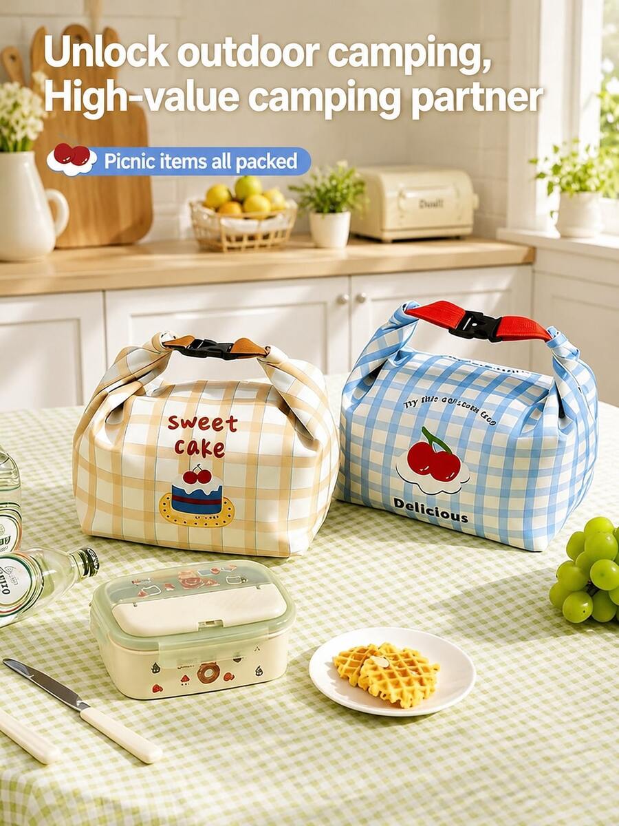 Insulated Lunch Bag/Lunch Box - Leak-Proof Cold-Insulated Lunch Bag With Adjustable Shoulder Strap, Suitable For Work, Picnic Or Travel - Soft Insulated Tote Bag, Unisex - Multicolor - View 1