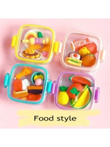 Cute Bento Box, Dessert Makeup Eraser Set, Student Holiday Christmas Gift, Children Classroom Reward Gift, Food Dessert Ice Cream Shaped Cartoon, Gift For Friends - Multicolor - View 10