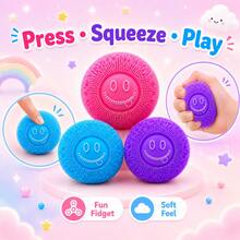 3 Colors Optional Smiling Face Spiky Ball Educational Toy For Kids, Colorful Grip Interactive Ball, Suitable For Parent-Child Games And Classroom Activities - Multicolor - View 10
