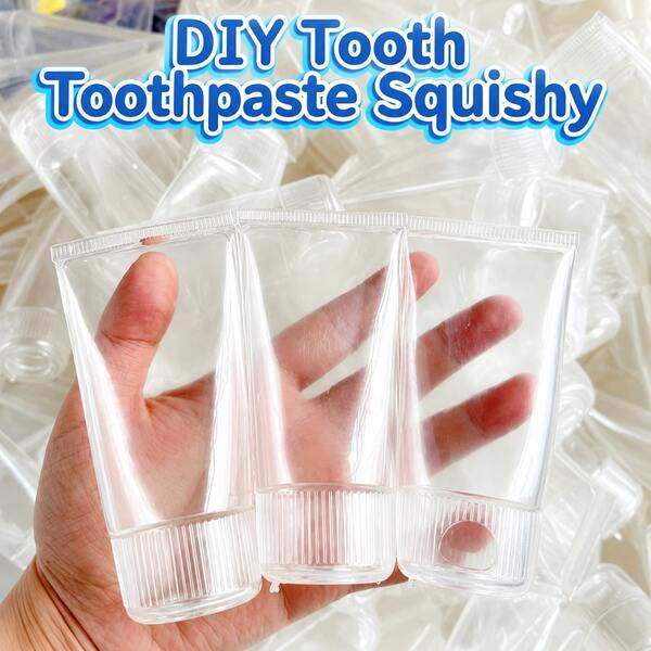 1pc DIY Toothpaste Handmade Hollow Ball Shell TPR Ball Shell Squeeze Empty Shell No Filling DIY Fillable Rubber Squeeze Stress Relief Toy Customizable Hollow Ball Shell TPR Stress Relief, Handmade DIY Craft Stretchable Elastic Squeeze Toy Component, Colorful Handmade Craft, Party Favor, Boy Toy - Girl Toy Soft Squishy Toy Squishy Skin Tooth Paste Squishy