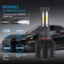 Heyword 2pcs/Pack New Car LED Headlights 4-Sided H4 H7 H11 9005 HB3 9006 HB4 H13 - 2pcs - View 3