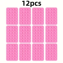 12pcs Silicone Suction Cup Phone Grip Stickers, Stable Adhesion, Suitable For Bathroom, Makeup, Bedside, Driving Navigation, Compatible With IPhone, Android Phones, Practical Gift For Friends - Multicolor - View 16
