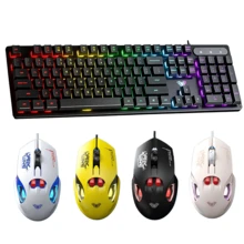 AULA 104-Key Mechanical Feel Wired Keyboard, RGB Backlit Gaming Keyboard, USB External Keyboard And Mouse For PC Laptop, Black/White Original Keyboard - View 3