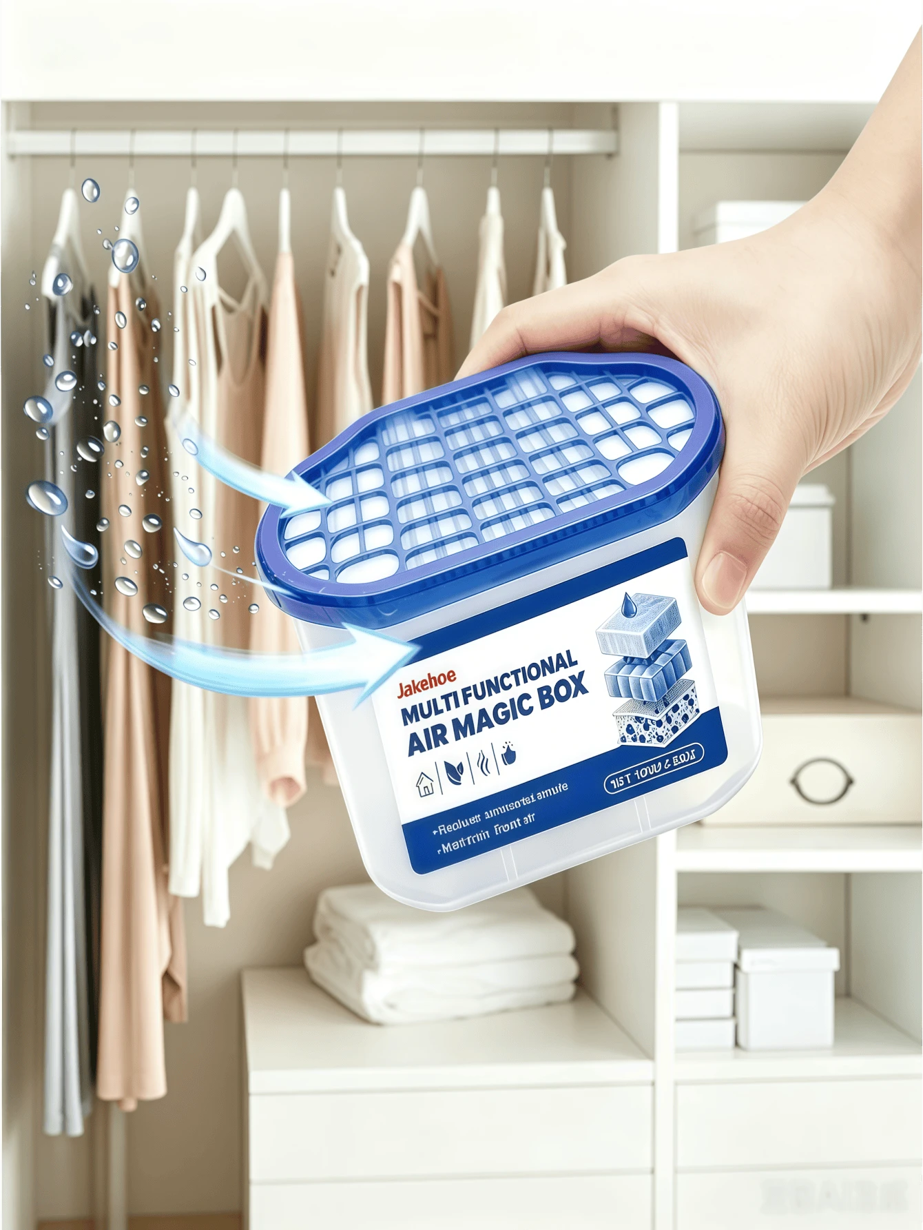 1pc, 3pcs, 5pcs Fresh Fragrance Moisture Absorber Box With Visible Water Collection Design, Disposable Anti-Mold Dehumidifier Desiccant Box Multi-Pack For Home Humidity Control, Odor Removal And Moisture-Proof Container, Suitable For Wardrobe, Cabinet, Shoe Rack, Drawer, Bedroom, Bathroom, Kitchen, Dorm, Apartment, Storage Room, Basement, Garage, RV, Bookshelf, Clothing Storage And Office Use (New, Old And Upgraded Versions Shipped Randomly, New And Upgraded Versions Have 20g Extra As Free Gift, No Additional Charge. Please Use With Confidence))