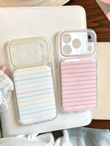 Cute Colorful Stripes Pattern Phone Case Compatible With IPhone 18 Pro Max 18 Pro 17 Pro Max 17 Pro 17 16 Pro Max 16 Pro 16 15 14 13 Pro Max Y2K Simple Lovely Soft Clear Camera Protection Shockproof Back - Pink - View 4