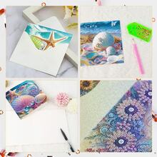6pcs Diamond Painting Kit Greeting Cards, Flower, Starfish, Mushroom House, Dandelion Patterns, Paper Material With Special Shaped Crystals, Unique Design, Expressing Hard-To-Say Love, Thanksgiving Gift - 6Pcs - View 8
