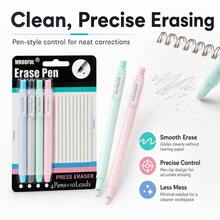 4PCS Eraser Pen Set With 10 Refill Eraser Cores, Press-Type Retractable Pencil Erasers, Refillable Correction Eraser Pens For Students, Artists, School, Office, Drawing, Sketching And Note Taking - Multicolor - View 7