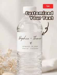 1/20/40pcs Wedding Anniversary Customized Water Bottle Stickers, PVC Waterproof & Oil-Resistant, Marking Drinks, Wedding Favors, Suitable For Weddings, Parties, Birthdays, Bridal Shower - Multicolor 1 - View 11