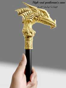1 pieza Cetro de metal de dos colores con patrón de pterosaurio, textura de escamas de dragón, varita mágica larga desmontable, accesorio de estilo vintage casual para cosplay, juegos y actuación de mago, bastón elegante de alta gama tipo caballero británico, accesorio para festival mediterráneo y árabe, apto para uso diario, regalo para hombre, para actuación escolar creativa - Pteranodon - Ver 11