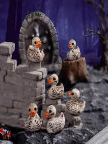 5/8pcs Gothic Style Cute Skeleton Duck - Resin Mini Figurines, Suitable For Halloween, Gothic Home Decor, Office, Party - Compact Desktop Decoration, Dark Style Enthusiasts Collection Gift - Easy To Display, Halloween Decoration - Multicolor - View 5