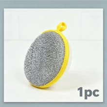 24/12/6/Pcs Kitchen Cleaning Sponges And Scrubbing Brushes - Durable Washable Yellow Polyester Dishcloth With Textured Surface, Suitable For Sinks, Stoves, Cookware, Etc., Multi-Functional Cleaning Tools For Bedroom, Kitchen - Multicolor - View 11
