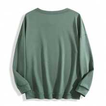 Women's Casual Letter Print Oversized Pullover Sweatshirt, Loose Fit Crew Neck Long Sleeve Hoodie, Fall Outfits For Airport, Back To School,Unisex-L91 - 綠色1 - 查看 2