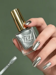 1瓶水性指甲油 LZEZ 新金色蓋 10ml 免烘烤可撕除 長效快乾 溫柔色調 日常百搭 - 銀色 - 查看 8
