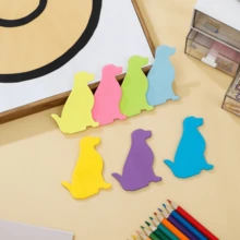 2pcs Random Color Puppy Shaped Sticky Notes, Dog Theme Memo Pad For Office Desk, Ideal Office And Classroom Accessory, School Stationery Supplies, Perfect Gift For Students - A - View 3