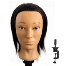 100% Human Hair Mannequin Head Men's 6" Hairdresser Practice Beauty Styling Training Mannequin Head With Clamp Stand - Natural Black - View 10