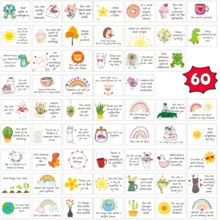 60pcs Inspirational Quote Cards - Uplifting Thank You Notes With Positive Affirmations & Mindfulness Messages, Encouragement Mini Memo Cards For Women & Men, Lunch Box Cards - Multicolor - View 8