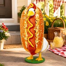Hot Dog Goose Outfit Set, Porch Lawn Goose Clothes, Hot Dog Design, 23 Inch High Cement Plastic Porch Goose Statue Set, Suitable For Lawn Garden Yard Patio Outdoor Statue Art Decoration (Goose Statue Not Included) - Grilled Sausage - View 2