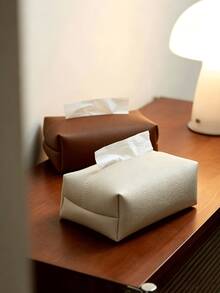2pcs Fashion Minimalist Leather Tissue Box, Home Kitchen Outdoor Multi-Purpose Storage Bag, Travel Wet Wipes Dispenser, Easy Pull Without Jamming, Storage Room Decor, Kitchen Accessories, Travel Essentials, Bedroom Decor, Car Accessories - Multicolor - View 8