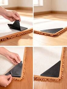 Triangle Rug Grippers, Reusable Carpet Corner Tape, Non-Slip Floor Mat Fixers. Living Room Floor Mat, Bathroom Absorbent Rug, Bedroom Carpet, Entryway Door Mat - Multicolor - View 3