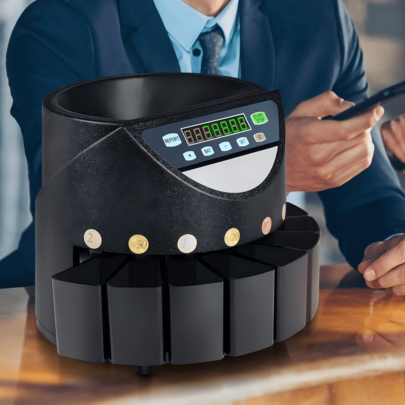 Compte-monnaie et trieur de pièces d'euro, machine électronique automatique pour pièces EUR, 500-1000 pièces, 300 pièces par minute, avec 8 tiroirs à pièces, pour école, boutique, banque