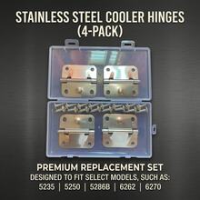 4PCS Stainless Steel Cooler Hinge Replacement Kit With Screws, Heavy Duty Rust-Proof Ice Chest Repair Parts, Universal Fit For Camping Coolers Outdoor Accessories - Silver - View 4