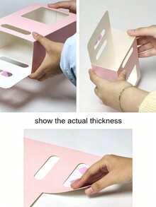 5pcs Kraft Paper Gift Boxes With Bows, Gift Boxes With Clear Window And Carry Handles, Fabric Lid Handheld Gift Bags, Holiday & Birthday Party Supplies, Back-To-School Gift Bags, Perfect For Small Business & Classroom Gifts, Winter Packaging Contai - Multicolor - View 5