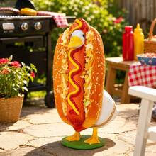 Hot Dog Goose Outfit Set, Porch Lawn Goose Clothes, Hot Dog Design, 23 Inch High Cement Plastic Porch Goose Statue Set, Suitable For Lawn Garden Yard Patio Outdoor Statue Art Decoration (Goose Statue Not Included) - Grilled Sausage - View 6