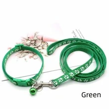 1組狗爪印鈴鐺項圈與牽繩，附可調節扣環，時尚可愛，適合小型犬與貓，不適合中型與大型犬 - 彩色 - 查看 9