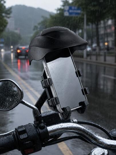 Support de téléphone pour moto avec pince à griffe et visière de casque, support de téléphone pour vélo électrique, trottinette électrique, vélo, moto, anti-secousse anti-vibration rotation à 360° verrouillage sécurisé, installation sur guidon et rétroviseur, convient aux téléphones de 4,7 à 7 pouces, navigation pour livraison et conduite