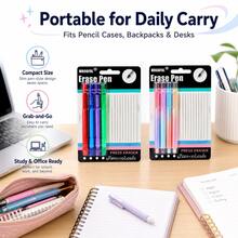Press Eraser Pen Set, 4PCS Retractable Eraser Pens With 10 Replacement Eraser Refills, Classic & Gradient Color Pencil Eraser Pens For School, Office, Drawing, Sketching, Notes And Stationery Supplies - Multicolor - View 10