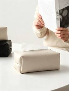 2pcs Fashion Minimalist Leather Tissue Box, Home Kitchen Outdoor Multi-Purpose Storage Bag, Travel Wet Wipes Dispenser, Easy Pull Without Jamming, Storage Room Decor, Kitchen Accessories, Travel Essentials, Bedroom Decor, Car Accessories - Multicolor - View 6