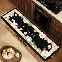 1pc Floral Pattern Kitchen Mat Room Decor Carpet, All Season Comfortable Foot Mat, Absorbent Non-Slip Quick Dry, Suitable For Kitchen, Dining Room, Entrance, Bathroom, Laundry Room, Hallway And More - Multicolor - View 12