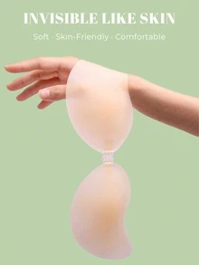 One Strapless, Self-Adhesive Silicone Bra With A Mango Shape, Perfect For Weddings. Includes 30 Nipple Covers. - Multicolor - View 3