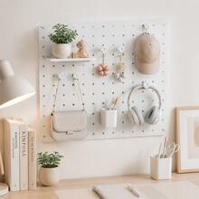 No-Drill Pegboard Accessories, Multi-Functional Wall-Mounted Storage Hooks, Strong Load-Bearing, Suitable For Hanging Kitchen And Bathroom Supplies, Home Pegboard Accessories, Space-Saving Home Hardware Decor, Back To School Season - Multicolor - View 5