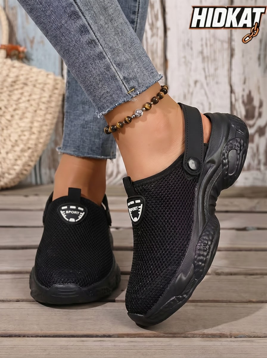 Hidkat Unisex Black Breathable Mesh Slip-On Sneakers, Lightweight Non-Slip Durable Casual Sports Shoes, Suitable For Spring And Summer