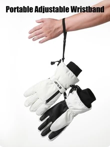 Vilico Women's Winter Outdoor Ski Gloves, Thick Fleece Lining, -20°C Cold Resistant, Five-Finger Design, Touchscreen Responsive, Zipper Pocket On Back For Storing Ski Gear And Other Items, Suitable For Motorcycle Riding, Skiing And Winter Outdoor Activities - Multicolor - View 4