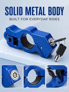 Heavy Duty Alloy Anti-Theft Handlebar Lock Set, Includes 2 Keys, Motorcycle Lock With Combination Lock, Anti-Theft Aluminum Alloy Throttle Lock, Suitable For Motorcycles, ATVs, Scooters And Dirt Bikes, Easy To Install And Remove - Multicolor - View 6