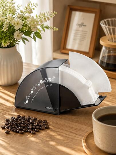 1/50/100 pièces Boîte de rangement pour filtre à café en acrylique en forme de V, distributeur de papier à café noir anti-poussière, compatible avec V01 V02, accessoire de café premium, cadeau pour les amateurs de café, usage à la maison, au bureau et au café