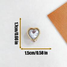 8pcs/Set Gold Butterfly Heart Rhinestone Shoe Charms, Suitable For DIY Perforated Shoes, Perfect Gift For Friends. - Gold - View 7