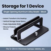 UGREEN LP258 Vertical Laptop Stand, Adjustable Width, Multi-Sided Silicone Anti-Slip, Hollow Heat Dissipation, Aluminum Alloy Stable And Durable, Compatible With Apple MacBook, Lenovo, HP, And Other Laptops - View 14