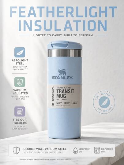 STANLEY since1973 STANLEY Cold And Cup, Mug Kopi Bergaya, Botol Air Minum Perjalanan Stainless Steel, Gelas Terisolasi, Anti Bocor, Dapat Digunakan Kembali, Dinding Ganda, Cocok untuk Minuman Panas dan Dingin, Air Soda, Teh Buah, Jus, Kopi, Hadiah