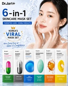 DR.JART+Facial Sheet Masks 6 Pack Korean Skin Care Hydrating Facial Care Deep Moisturizing Improve Elasticity Smooth Skin K Beauty Refreshing Suitable For Summer Ideal For Party, Autumn, Halloween And Christmas Essentials - White - View 4