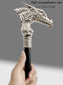 1 pieza Cetro de metal de dos colores con patrón de pterosaurio, textura de escamas de dragón, varita mágica larga desmontable, accesorio de estilo vintage casual para cosplay, juegos y actuación de mago, bastón elegante de alta gama tipo caballero británico, accesorio para festival mediterráneo y árabe, apto para uso diario, regalo para hombre, para actuación escolar creativa - Pteranodon - Ver 10