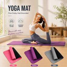 1pc 0.4mm Yoga Mat, Non-Slip Shock-Absorbing Fitness Exercise Mat, Sound-Insulating Floor Mat, Lightweight Easy To Clean Stain-Resistant Pilates Mat, Diatomaceous Earth Mat, Suitable For Sports Fitness, Gym Floor Mat, Fitness Set, Etc. Suitable As Mother's Day Gift, Birthday Gift, Christmas Gift, Etc. Also Suitable For Gymnastics, Sports, Pilates, Home Fitness, Etc. Sports Socks, Fitness Socks, Yoga Socks - Multicolor - View 1