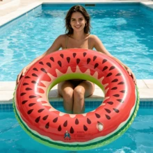 1pc Inflatable Fruit Shaped Floating Swim Ring, Suitable For Adult Summer Pool And Beach Party, Perfect Summer Gift, Floating Lounge Chair, Multi-Functional Water Hammock, Great For Adult Vacation And Leisure - A - View 4