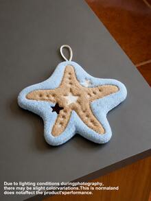 2pcs/1pc Starfish & Seashell Shaped Hanging Hand Towels, Soft Absorbent Quick-Dry Kitchen & Bathroom Towels With Ring Design, Ocean Beach Decor With Hanging Ring, Reusable Plush Hand Towels Suitable For Sink, Guest Bathroom, RV, Dorm And Housewarming Gift - Multicolor - View 9