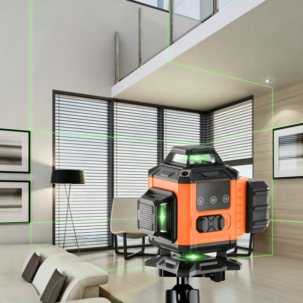 Niveau laser 100 pieds ligne croisée verte auto-nivelant haute précision de mesure
