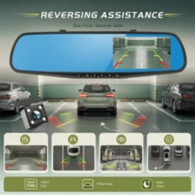4.5-Inch Rearview Mirror Dash , Full HD 1080P Front & 480P Rear Dual Lens DVR, Front & Rear Recording, Night Vision, Motion Detection, Parking Assistance - 1 PC - View 2